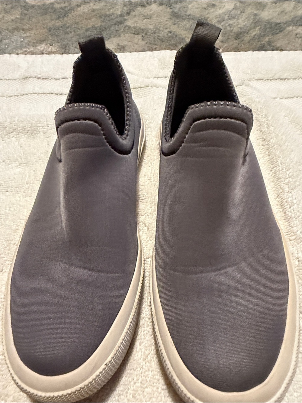 Superga Men's Slip-On Sneakers in Dark Gray and White
